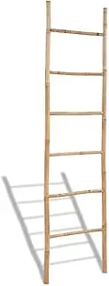 vidaXL Bamboo Towel Ladder with 6 Rungs Holder Clothes Rail Dryer Rack Hanger