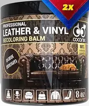 Coconix Leather & Vinyl Recoloring Balm - Dark Brown | Restore Faded, Worn, and Peeling Leather and Vinyl on Sofas, Chairs, and Car Seats | Vibrant Colors with Simple Application