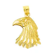14K Gold 20MM Bald Eagle Head Pendant