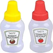 miini Ketchup Bottles - Condiment Squeeze Bottles | Refillable Ketchup Honey Salad Containers Bottles | Soy Sauce Bottle | Salad Dressing Dispensers Jars Containers For Adults Lunch Box