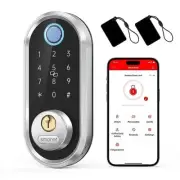 Smart Deadbolt, Fingerprint Electronic Deadbolt Door Lock with Keypad Silver