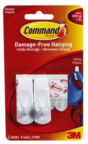 Command 17002ES Small Hooks, 2-Pk. - Quantity 6