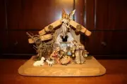 NEW 3.2" HAND CARVED WOOD CHRISTMAS NATIVITY SET HOLY FAMILY + 5 FIGURES ITALY