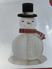 Snowman Tabletop Centerpiece Decoration Paper Fold Out Honeycomb tissue paper -F