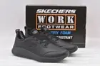 Women's Skechers Work Relaxed Fit Sqaud Chaos Slip-Resistant Sneaker, Black, 10
