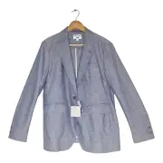 Uniqlo x Ines de a Fressange Blazer Size L Linen Blend Chambray Pockets NWT