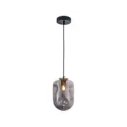 CLA Lighting FOSSETTE Interior Dimpled Smoked/ Effect Glass Pendant Light- Oblong