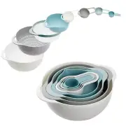 Plastic Mixing Bowls - Multicolored, Set of 8, Nest for Easy Storage, inculdi...