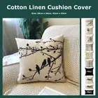 Bird Tree Woodland Cotton Linen Cushion Cover Butterfly Silhouette Pillow Case