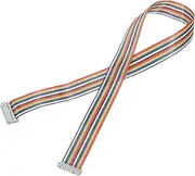 uxcell IDC Rainbow Wire Flat Ribbon Cable 2.54mm Pitch 20 Pin Connection Line FC Dual Female Gray Connector for DIY Experiment 2 Ft Length 1 Pcs