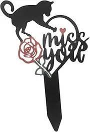 Grave Stake Personalized for Dogs You Garden Memorial Tags Pet Dog Decor Decoration Dog Bereavement Outdoor Marker Name Cemetery Burial Sympathy Yard Stake Grave Decor Metal Black