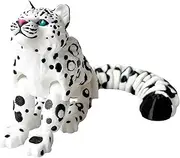 3D Printed Snow Leopard, 3D Animals, 3D Printed, Black and White Spots, Snow Leopard with Fine Design and Flexible Motion Joints Throughout The Body, Suitable for Multiple Scenes Decoration