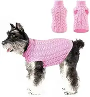 NACOCO Classic Dog Sweater Knitted Turtleneck Dog Sweater Warm Winter Clothes for Small Dogs Puppy Cat (X-Small, Pink)