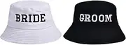 [Erying] Bride Bucket Hat for Bachelorette Party Embroidered Sun Hat Bridal Shower Bride to be Gift White