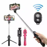Wireless Bluetooth Selfie Stick Foldable Handheld Monopod Shutter Mini Tripod