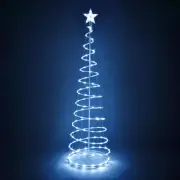 Aplus 6Ft 182 LED Spiral Tree Light Outdoor Yard Xmas Decor Battery Cool White