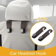 2 Pcs Car Seat Headrest Hook for Purses and Bags Deep Brown 6.93"x1.77"