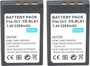 2 Packs 7.4V 2200mAh PS-BLS1 Battery for Olympus E-400 EVOLT E-410 E-420, E-620 Pen E-P1