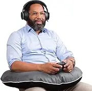 Valari Legendary Gaming Pillow | Ergonomic Arm Rest Pillow for Long Gaming Sessions | Gaming Lap Pillow Provides Wrist & Elbow Support | Suede Gamer Pillow Comes with a Washable Cover, (Grey/Black)