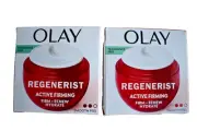 2X Olay Regenerist Active Firming Day Moisturising Cream.Fragrance Free,