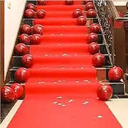 Aisle Runner Carpet, Red Aisle Runner Wedding Rug, Event Ceremony Walkway Carpet, 2mm Stairway Non-Slip Runway Rugs Mat for Wedding Party Church Outdoor Decorations