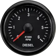 PCECKMZTFZ 23'' 52mm 0-6000 RPM (On Dash) Car White Electrical Tachometer Gauge 12V for Diesel Motor Engine Speedometer