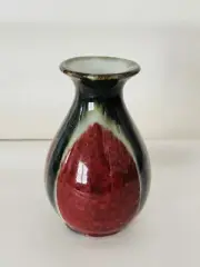 Vintage Elegant Expressions Mini 5” Red Ceramic Bottle Vase