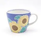 Kutani Ware Mug Cup (Sunflower/Camelia/Hydrangea/Cosmos, 3.74”x 3.15")