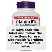 Webber Naturals Vitamin B12 Mecobalamin 1000mcg - 100 Tablets