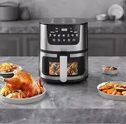 [Frafuo] Air Fryer 7L 1400W Oilless Oven Healthy Cooker Air Fryers Large Capacity with 7 Presets, Visible Cooking Window, LCD Touch Screen, Customerizable Cooking, Non-Stick Basket (Black)