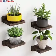 Small Floating Shelves 5X5 Inches Wall Shelf Set of 4 Rustic Wood White