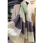 100% PASHMINA CASHMERE 喀什米爾手工圍巾 披肩-純真愛戀系列之網狀條紋緹花設計款KPD-S#7