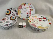Cirque du Soleil dinner and salad plates (Memphis style) - service for 8 - New