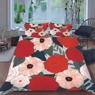 Red Brilliant Flowers Duver /doona Cover Double Comfort Queen Bedding Set