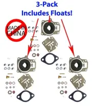 Set of 3 Carburetor Carb Rebuild Repair Kit w FLOAT Johnson Evinrude 65 70 75 HP