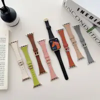 在飛比找Yahoo!奇摩拍賣優惠-小馬蹄扣精緻高級感皮質錶帶適用於手錶appplewatch4