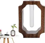 Small Vases for Flowers | Wood Frame Vase,Aesthetic Clear Glass Test Tube Flower Holder for Home Table Shelf Hotel Living Room Bookshelf Entryway