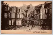 c1910s Verdun Chevert Square View Ruins Antique Postcard