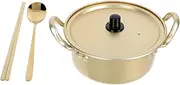 Cabilock 1 Set Binaural Aluminum Ramen Pot Heat Resistant Korean Noodle Pan with Dual Handles for Easy Movement Non Stick Cookware for Delicious Meals for Outdoor and Household Cooking