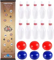 Curling Board Game Table - Indoor Tabletop Bowling Game Set | Portable Family Toy, Interactive Strategy Toy for Fun Party Floor