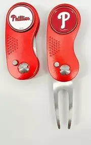 GOLF SWITCHBLADE Philadelphia Philles DIVOT REPAIR TOOL + Ballmarker Red
