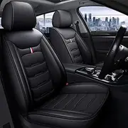 Luxury 5 Seats Car Seat Covers Fit for ATS DTS DeVille Vehicles Front&Rear Seat Protector Waterproof Leather Seat Cushion Black