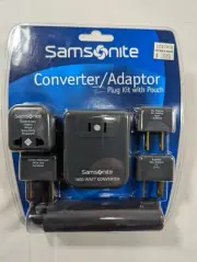 NEW Samsonite Converter / Adaptor Electrical Plug Socket Kit w/Pouch And 2 Fuses