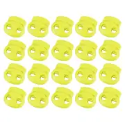 40Pcs 5mm Plastic Cord Locks Double Hole Spring Toggle Stopper, Yellow