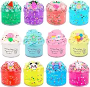 12 Pack Kids Slime Kit 8 Clear 4 Butter Easter Party Favors Sensory Toys 6-12