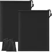 [GAOHUI] 2 Pack Drawstring Bags, Waterproof Swimming Bag for Kids Adults, 50x42cm Black PE Bags Small Gym Backpack for School Sports Swimming Gym Travel Beach