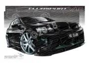 HSV VE CLUBSPORT PHANTOM BLACK A3 FRAMED PRINT (V128)