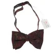 Italo Ferretti NWT Bow Tie Adjustable Size in Burgundy/Multi Whimsical 100% Wool