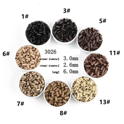 200 Pcs Copper Micro Beads for I Tip Hair Extension 30 26 60 mm copper bead