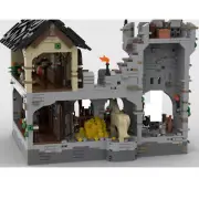 MOC-124794 Medieval Harbor with Quay, Castle Wall, Watchtower 2053 Pieces